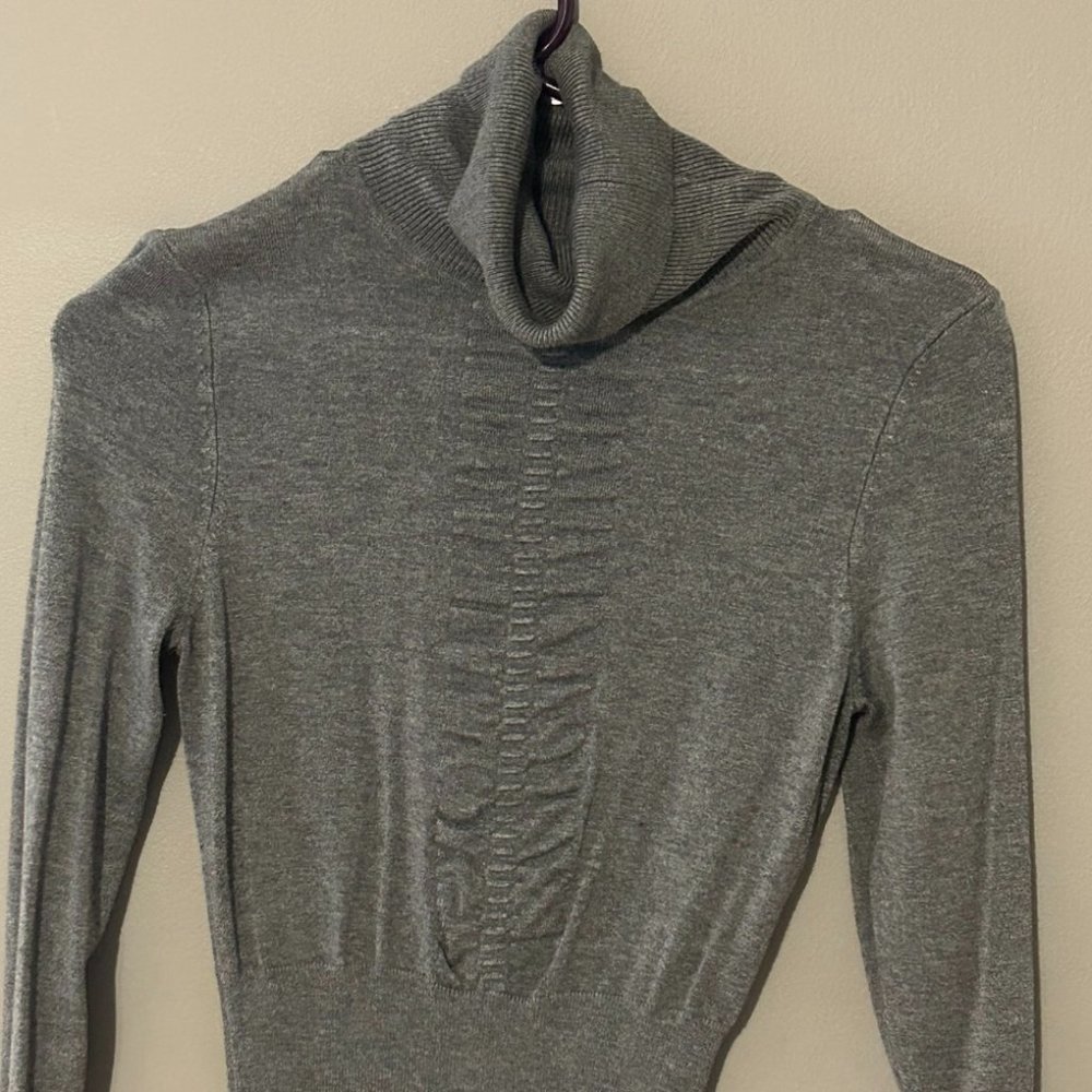 EXPRESS gray light sweater - ruching